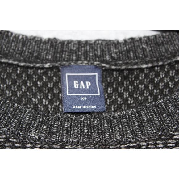 Gap‎ Black Gray Wool Blend Fair Isle Nomadic Sweater Womens Size XS - Picture 3 of 5